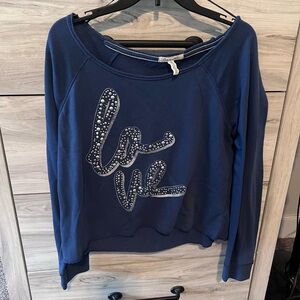 Aeropostale Navy Blue Sweatshirt with Embellished Design
